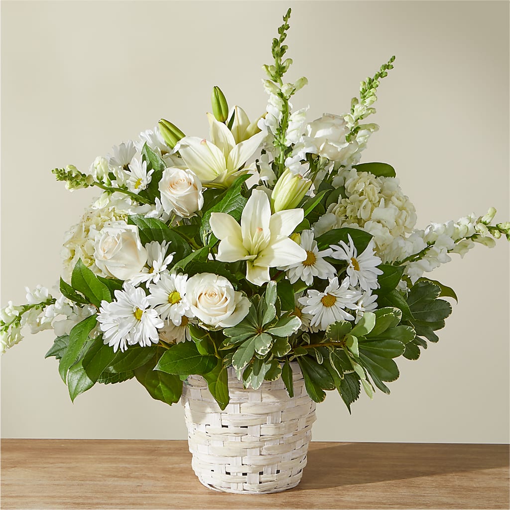 Ivory Elegance Floral Basket – San Diego Finest Florist, San Diego CA