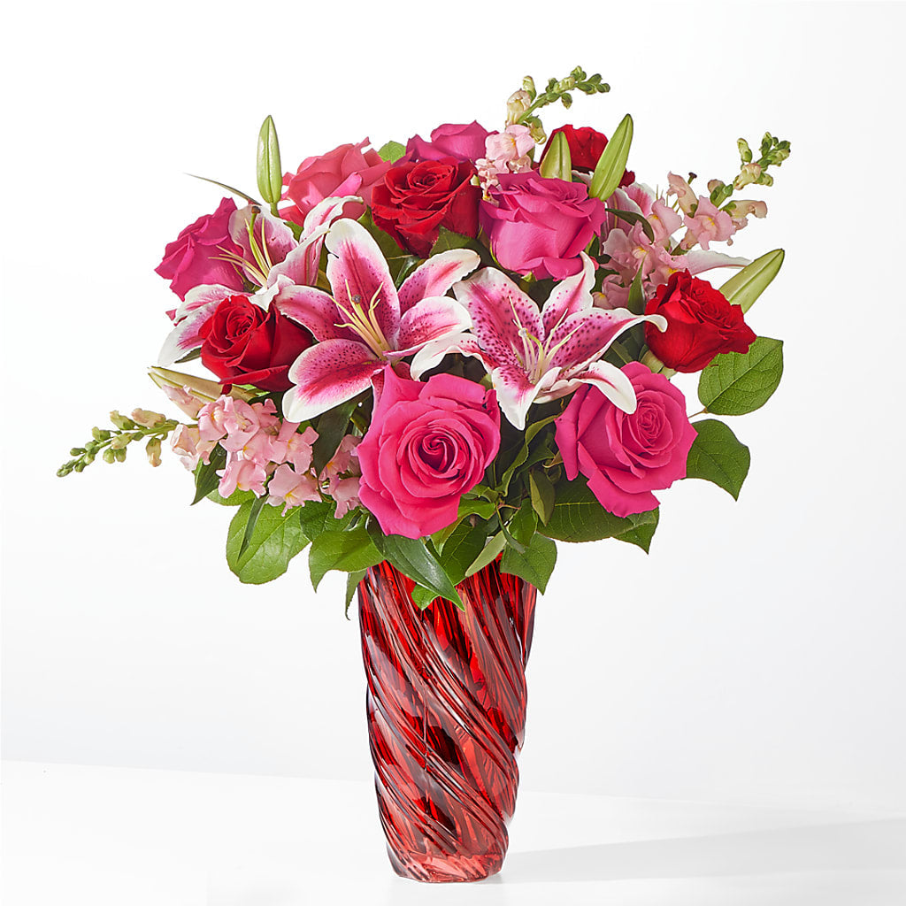 Always You Bouquet with Luxe Swirl Vase – San Diego Finest Florist, San Diego CA