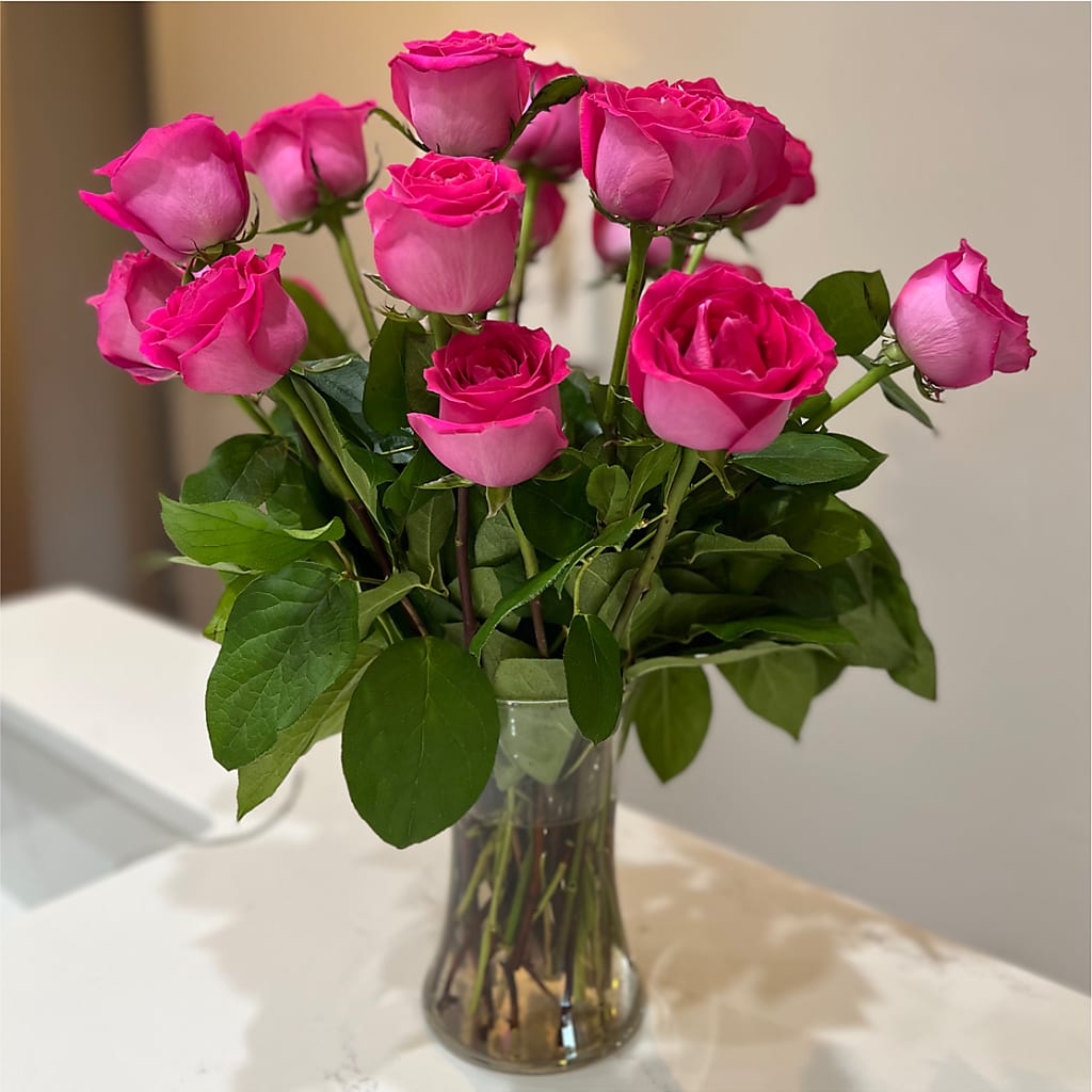 Long Stem Pink Rose Bouquet –  San Diego Finest Florist, San Diego CA