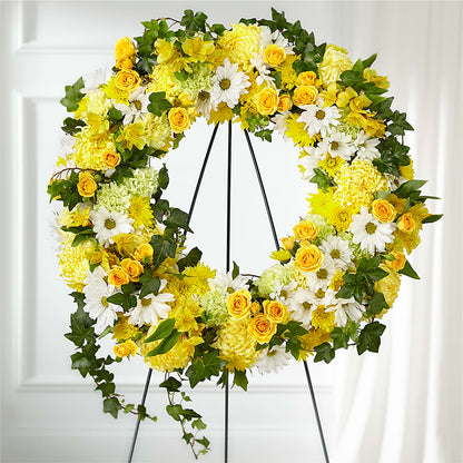 Golden Remembrance Wreath –  San Diego Finest Florist, San Diego CA