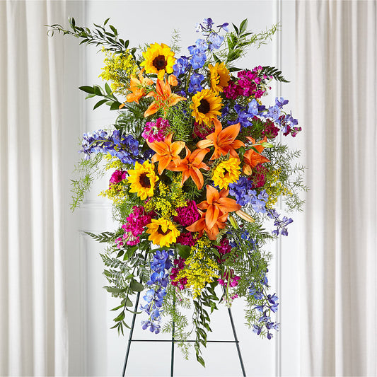Sunlit Memories Standing Spray (Standard) –  San Diego Finest Florist, San Diego CA