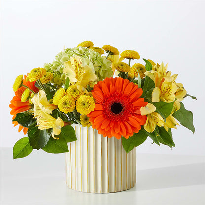 Autumn Sunshine Bouquet with Ivory Vase –  San Diego Finest Florist, San Diego CA